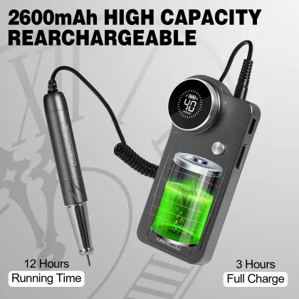 Prompt Sound Portable Nail Master: YOKEFELLOW Brushless Nail Drill 40000rpm Efile Nail Drill