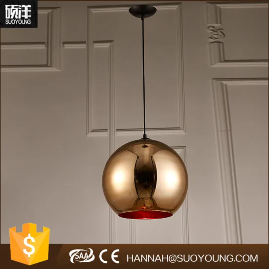 modern small round ball shaped Copper metal glass pendant light for coffee bar/kicthen/home decoration from Guzhen