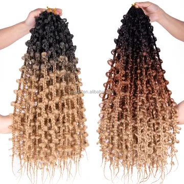 Fashion Pre Looped Flower Jungle Box Braid Butterfly Locs Crochet Hair Goddess Braiding Hair For Black Women