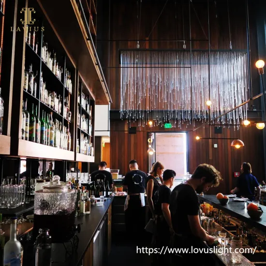 Long water drip shape glass chandelier & pendant light for hotel lobby