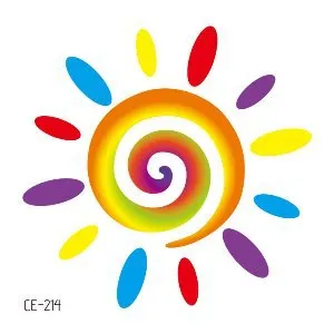 Rainbow Waterproof Temporary Tattoos: Heart Love & Stripes Body Paints