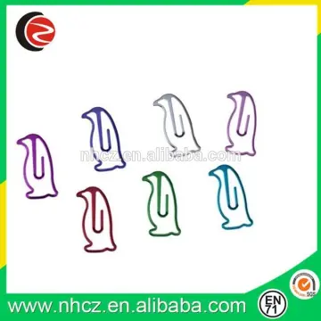 Colorful Penguin Shape Metal Bookmark