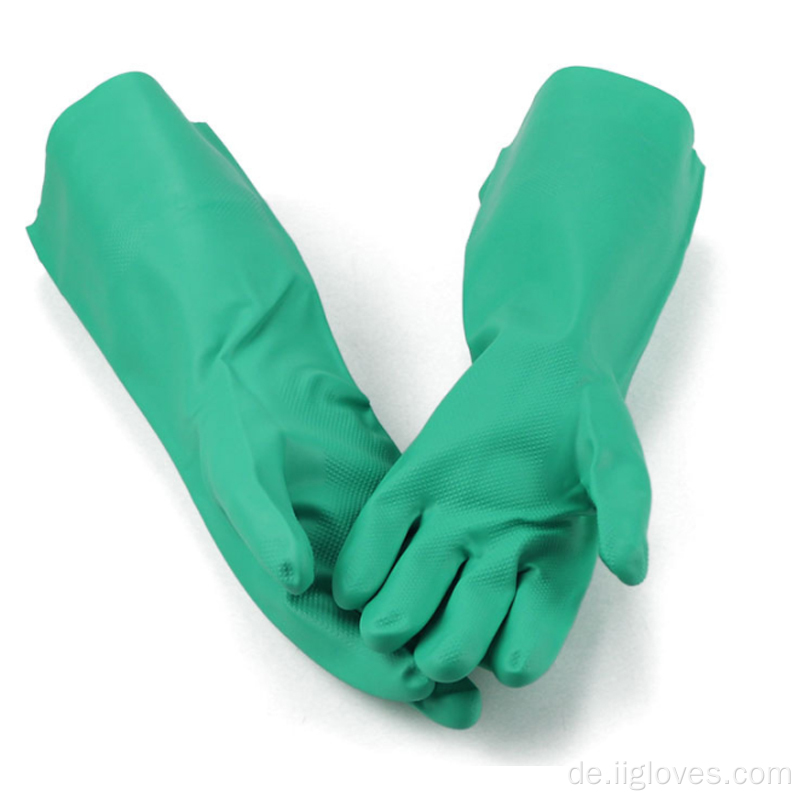 Grün chemisch resistente Sicherheits- und Nitrilhandhandschuhe