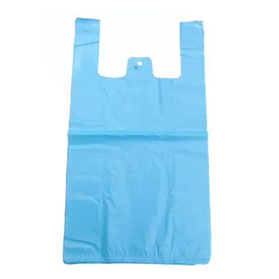 Grocery standard size T shirt PE plastic reusable shopping bag