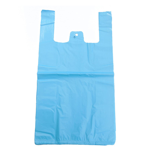 Grocery standard size T shirt PE plastic reusable shopping bag