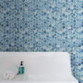 Top Grade Blue Glass Hexagon Round Edge Mosaico