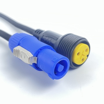 Professional Stage Light Audio 1M Blue PowerCon Waterproof 3 Pin Power Extension Cable