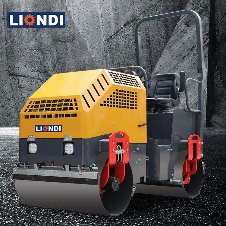 Mini 1.8 Ton Hydraulic Moto Double Drum Road Roller DVR-1800 para selo