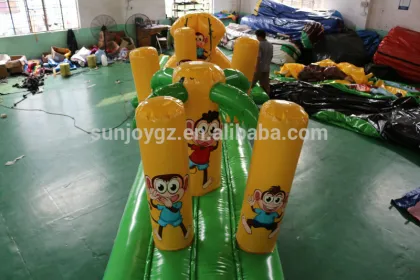 Water games tropical tahiti inflatable palm tree floating island