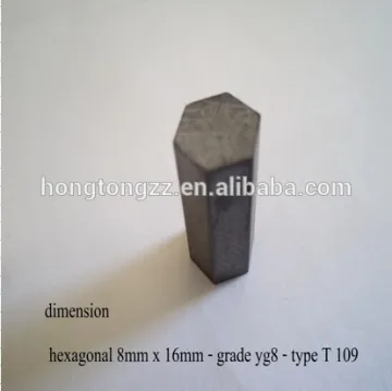 Tungsten carbide octagonal columnn tip