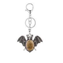 Picture Jasper 13X18mm Cabs Antique Silver Alloy Antique Silver Alloy Bat Pendant Keychain