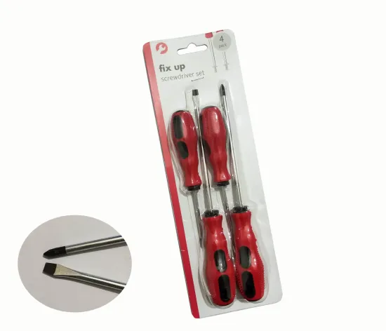 4pcs Soft Grip Handle Slotted Phillips Screwdriver Set with Magnetic