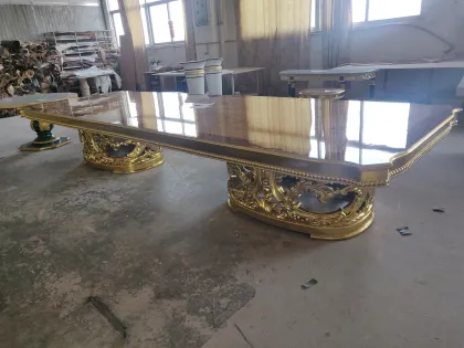 Luxury royal Antique Solid Wood Carved Dining Set