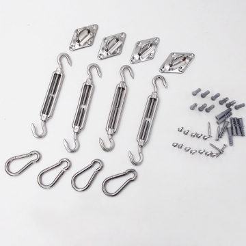 Kit de hardware de acero inoxidable completo AISI 304/316 para velas de sombra de triángulo y triángulo cuadrado