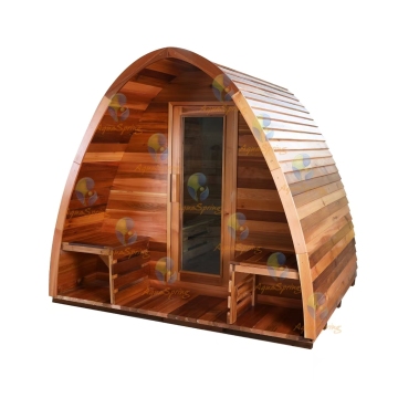 Outdoor rain drop traditional sauna room