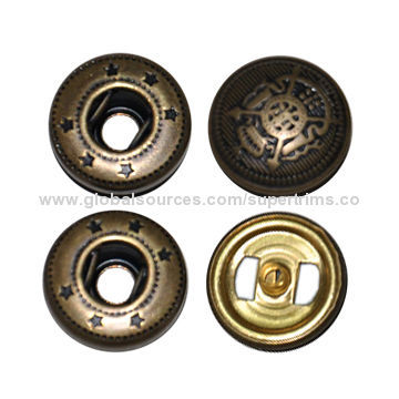 Snap Button with Raised Logo 15mm
