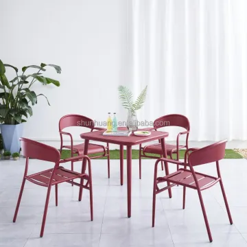 New Design Outdoor Metal Chairs & Courtyard Aluminum Furniture Dining Sets