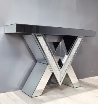 Glass porch table for interior decoration