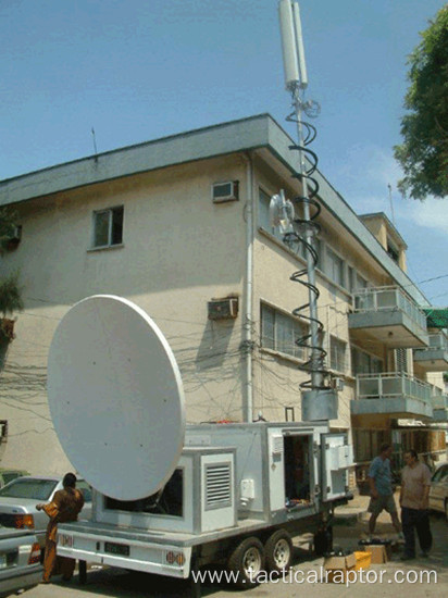 Cellular On Wheels With Telescopic Mast
