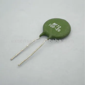 Straight leaded green disk head NTC inrush current limiting thermistor 10D20