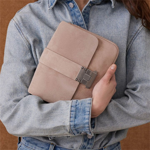 Retro Style Genuine Leather Suede Pillow Shoulder Bag