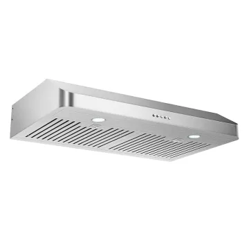 White Tempered Glass Ceiling Cooker Hood with Remote Control - 900mm Range Hood