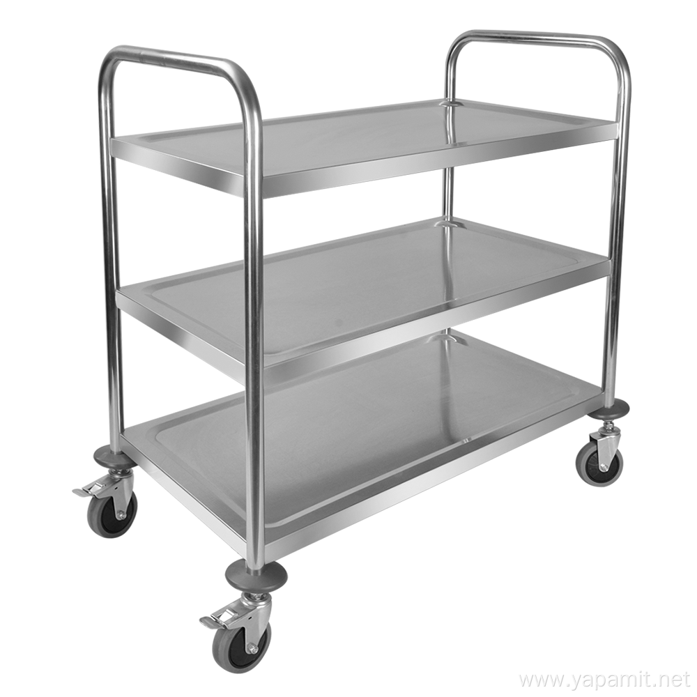 Round Tube Three Layer Dining Trolley