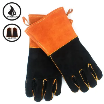 2022 Kitchen Cooking BBQ Oven Gloves Thick BBQ Glove Leather Extreme Heat Resistant