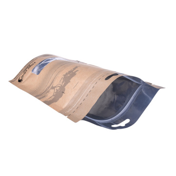 sac de fermeture à glissière en papier kraft biodégradable kraft imprimé personnalisé