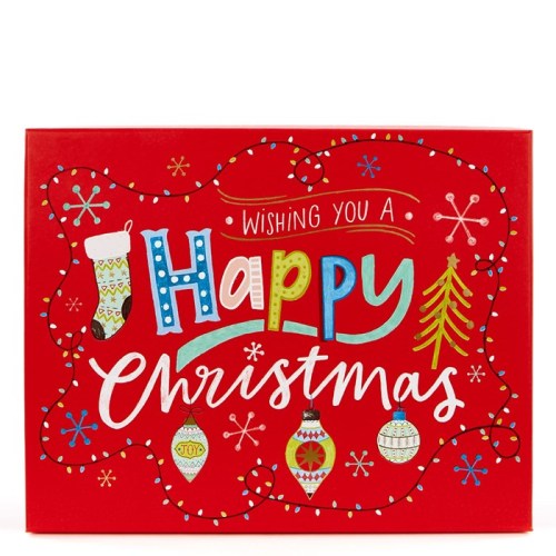 Large deep paper christmas gift box with lids