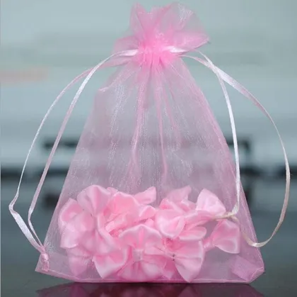 Organza drawstring bag used in gift packaging