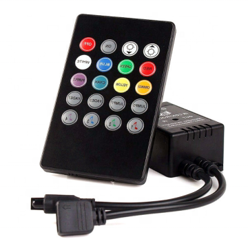 LED Music IR Controller: 20 Key Remote with Sound Sensor for 2835, 3528, 5050 RGB LED Strips