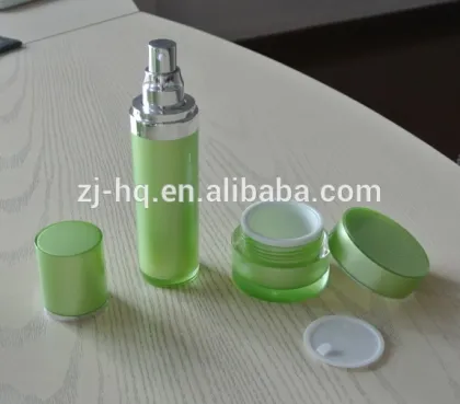 round plastic jar and bottle acrylic cosmetic jar and bottle chinese plastic packaging