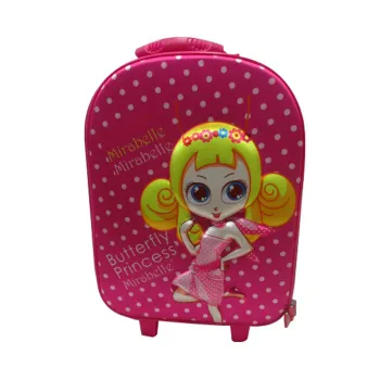 Customized Logo durable kids trolley school bag with 3D Printing