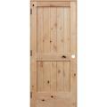 2-Panel Round Top Knotty Pine Single Prehung Door