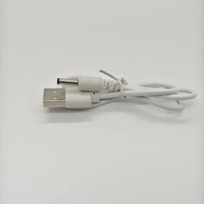 White USB-to-DC Power Cord Compatible with LED Lights & Mini Routers