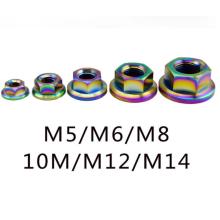 Customized colored flang titanium nuts