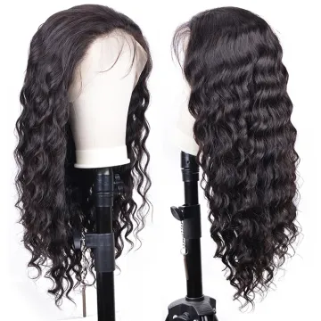 180 density 100% brazilian virgin cuticle aligned hair wig vendors loose wave hd lace frontal wig human hair loose deep wave wig