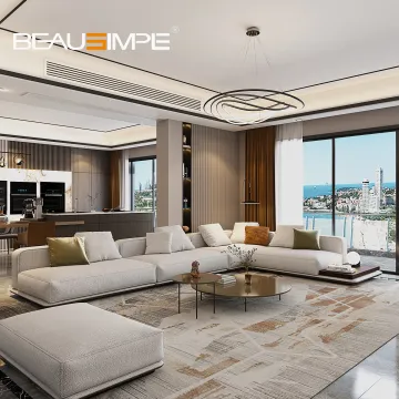 High-End Black Sectional Couch Modern Design