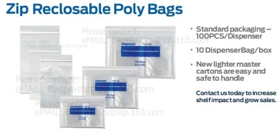 zip reclosable poly bags, medical zipper bags, medical bags, medical packaging, zip dispenser bags