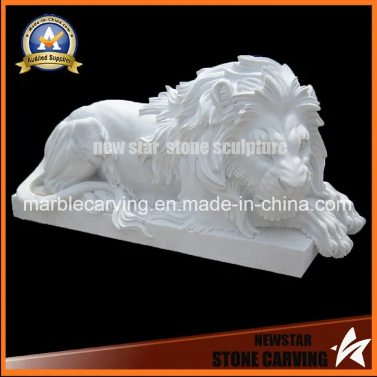 Stone Statue Animal Sculpture Marble Lion for Home Dcoration