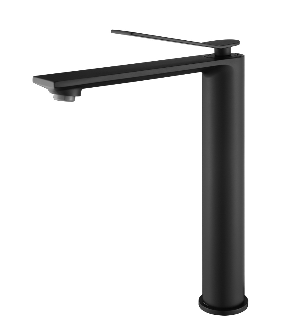 Contemporary Black Tall Basin Faucet