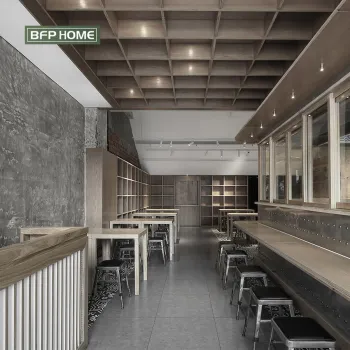 Customizable Restaurant Furniture: BFP Cafe & Canteen Booths, Dining Table and Chair Sets in Wood, PU, or Metal for Commercial Use
