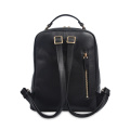 Bolso de hombro escolar de piel de oveja para mujer, negro