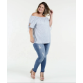 Benutzerdefinierte Frauen Plus Size Off Shoulder Mode Bluse