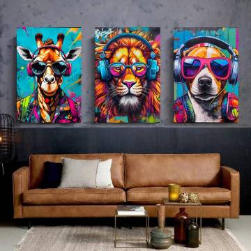 Nordic Living Room: Animal Crystal Porcelain Print Wall Art