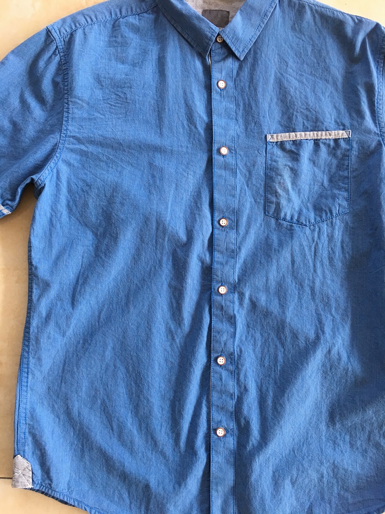Man Short Sleeve Shirt Plastic Button