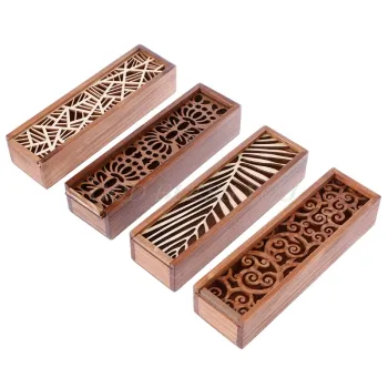Retro Wooden Stationery Case Hollow Out Boxes Desktop Pencil Storage Organizer Drop Shipping