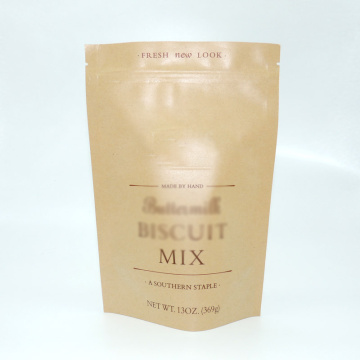 Biodegradable Kraft Paper Food Bag With Zipper