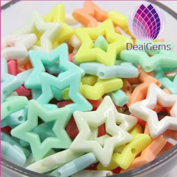Bulk acrylic125x25mm star beads for diy jewerly